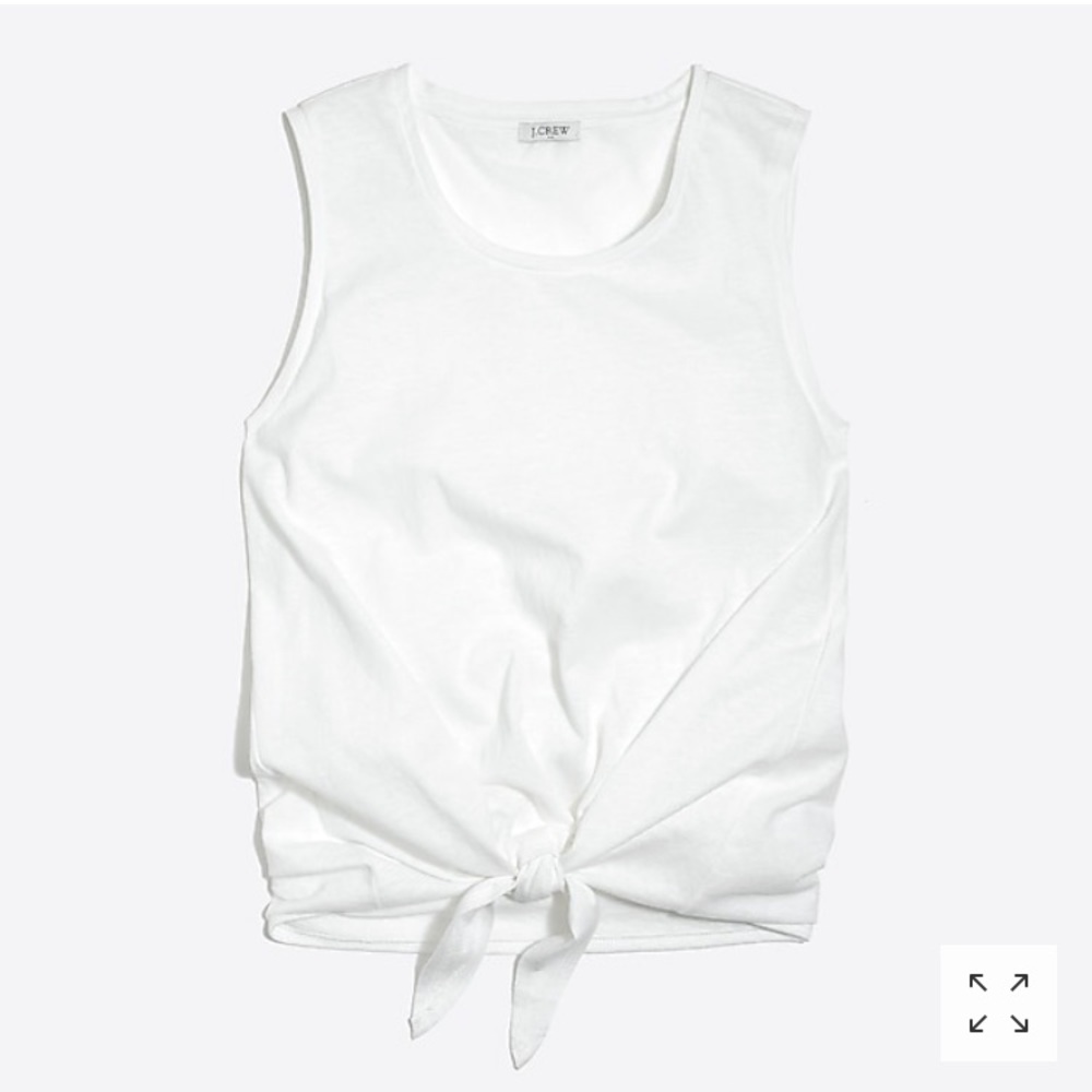 J Crew white tie front tank top